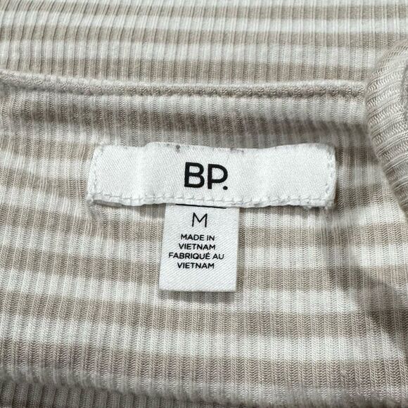 Bp. Striped Tan White Cropped Tank Top Women’s Medium - Picture 3 of 3